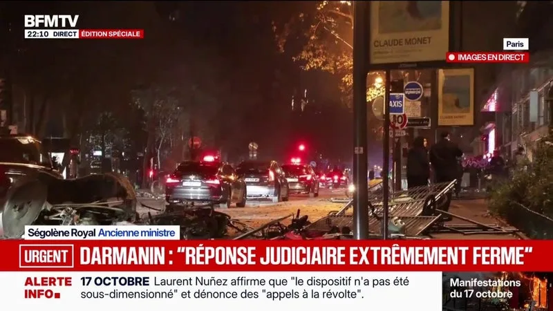 « DES VIOLENCES URBAINES D’UNE GRAVITÉ INOUÏE »: GÉRALD DARMANIN VEUT APPORTER « UNE RÉPONSE JUDICIAIRE EXTRÊMEMENT FERME » EN MARGE DES MOBILISATIONS DU 17 OCTOBRE