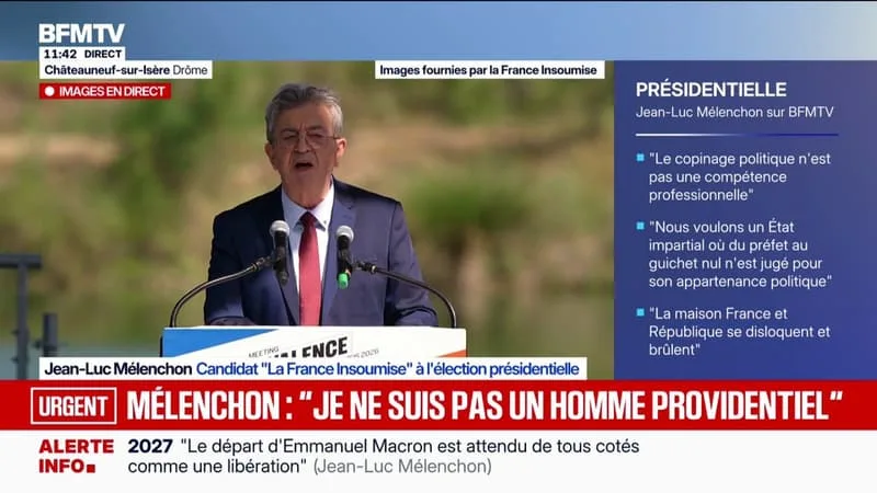 « JE NE SUIS PAS UN HOMME PROVIDENTIEL », AFFIRME JEAN-LUC MÉLENCHON, CANDIDAT LFI À LA PRÉSIDENTIELLE DE 2027