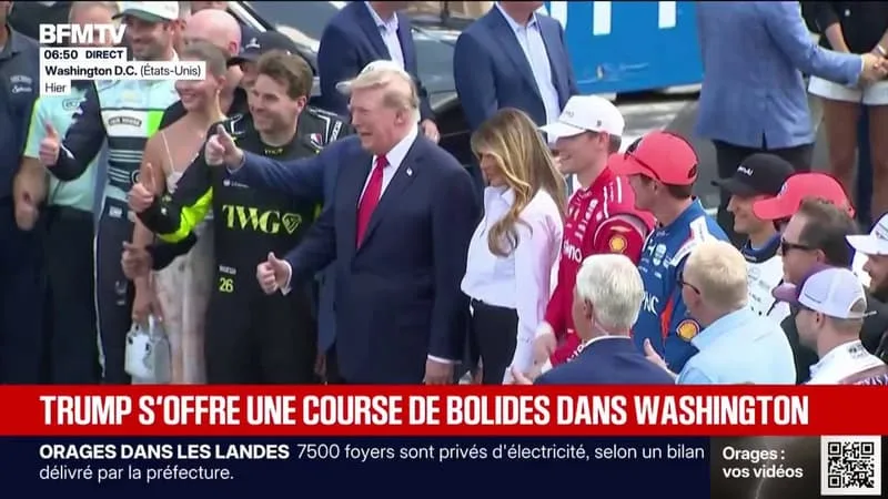 POUR CLÔTURER LE 250E ANNIVERSAIRE DES ÉTATS-UNIS, DONALD TRUMP S’OFFRE UNE COURSE AUTOMOBILE DANS LES RUES DE WASHINGTON