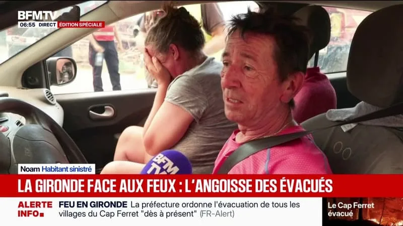 FEUX EN GIRONDE: « LÀ ON EST ALLÉS À LA MAISON ET IL N’Y A PLUS RIEN », DÉCLARE NOAM, UN HABITANT SINISTRÉ