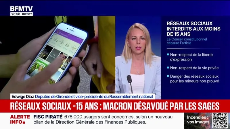 INTERDICTION DES RÉSEAUX SOCIAUX AUX MOINS DE 15 ANS: « SI LE GOUVERNEMENT RÉÉCRIT CE TEXTE CONFORMÉMENT À NOS ATTENTES, NOUS POURRONS TOUT À FAIT LE VOTER », CONFIE EDWIGE DIAZ, VICE-PRÉSIDENTE DU RN