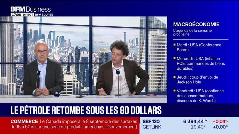 LE CLUB : LE PÉTROLE RETOMBE SOUS LES 90 DOLLARS – 25/08