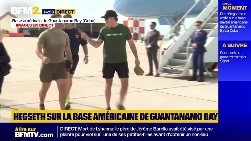 PETE HEGSETH ARRIVE SUR LA BASE AMÉRICAINE DE GUANTANAMO BAY