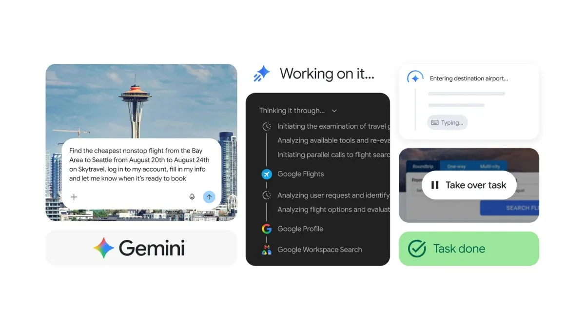 GEMINI SPARK PEUT MAINTENANT FAIRE VOS COURSES ET RÉSERVER VOS VOLS SUR CHROME