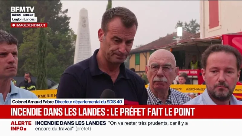 INCENDIE DANS LES LANDES: « LE FEU A ÉTÉ RÉACTIVÉ VERS 4H30 DU MATIN », EXPLIQUE LE DIRECTEUR DÉPARTEMENTAL DU SDIS 40
