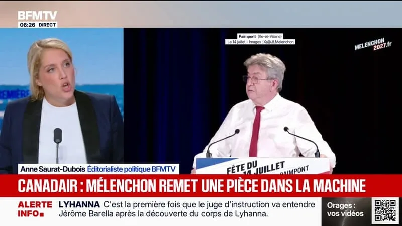 JEAN-LUC MÉLENCHON ATTAQUE LE BILAN DE GABRIEL ATTAL. LE CANDIDAT DE LA FRANCE INSOUMISE ACCUSE L’ANCIEN PREMIER MINISTRE D’AVOIR ANNULÉ DES COMMANDES DE CANADAIR