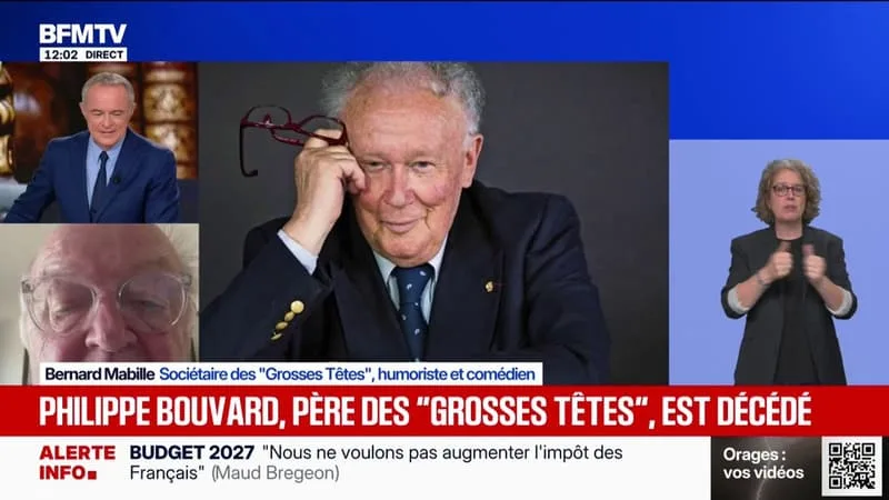 « C’ÉTAIT UN MODÈLE »: BERNARD MABILLE, SOCIÉTAIRE DES « GROSSES TÊTES », ÉVOQUE SA RELATION AVEC PHILIPPE BOUVARD