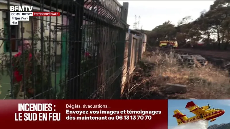À FRÉJUS, LES FLAMMES ONT ÉTÉ ÉTEINTES À QUELQUES MÈTRES DES HABITATIONS
