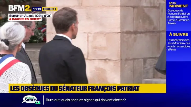 EMMANUEL MACRON PRÉSENT AUX OBSÈQUES DE FRANÇOIS PATRIAT