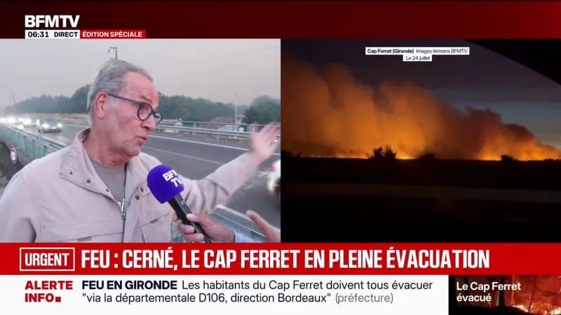 INCENDIE EN GIRONDE: « ON NE RÉALISE PAS VRAIMENT, ON OBÉI », DÉCLARE XAVIER, QUI A ÉTÉ ÉVACUÉ DE LÈGE