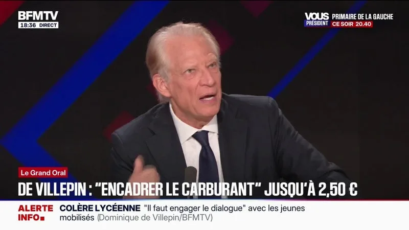 DOMINIQUE DE VILLEPIN PROPOSE « D’ENCADRER » LES PRIX DES CARBURANTS « ENTRE 1,75 EURO ET 2,50 EUROS » LE LITRE