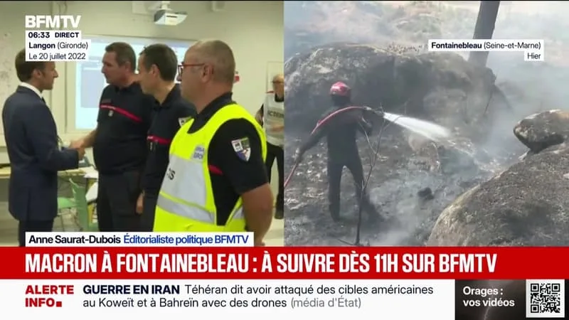 EMMANUEL MACRON ATTENDU CE 16 JUILLET À FONTAINEBLEAU POUR « APPORTER SON SOUTIEN » AUX POMPIERS QUI LUTTENT CONTRE LES FLAMMES