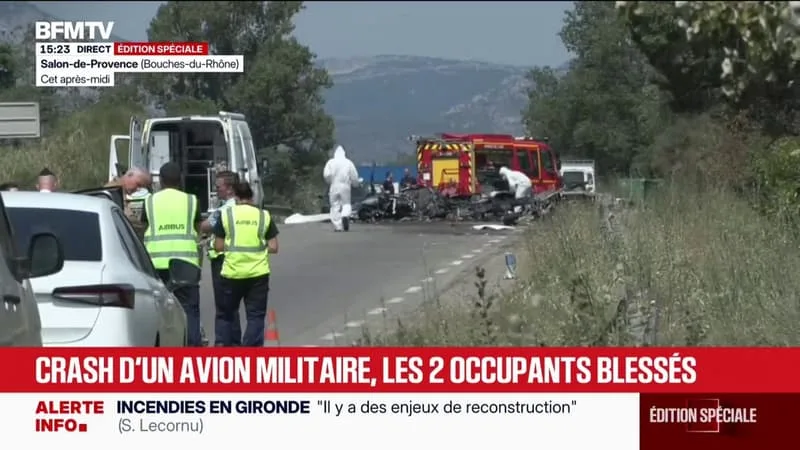 UN AVION DE L’ARMÉE DE L’AIR S’ÉCRASE À SALON-DE-PROVENCE, LES DEUX PERSONNES À BORD LÉGÈREMENT BLESSÉES