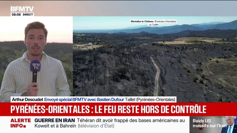 INCENDIES: LA SITUATION S’AMÉLIORE DANS LES PYRÉNÉES-ORIENTALES, MÊME SI LE FEU N’EST TOUJOURS PAS FIXÉ