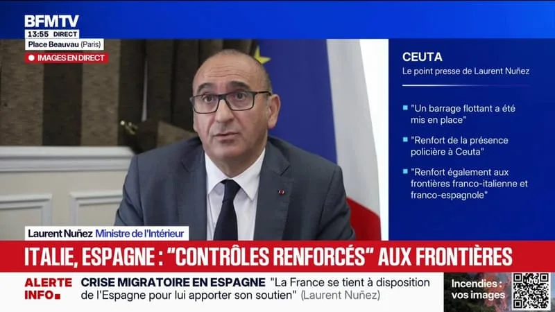 CRISE MIGRATOIRE À CEUTA: « TOUS LES PAYS CONVERGENT POUR DIRE QU’IL FAUT RENFORCER NOTRE LUTTE CONTRE LES RÉSEAUX DE PASSEURS », AFFIRME LE MINISTRE DE L’INTÉRIEUR, LAURENT NUÑEZ