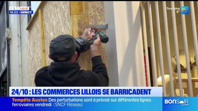 AVANT LE 24 OCTOBRE, LES COMMERÇANTS LILLOIS SE BARRICADENT