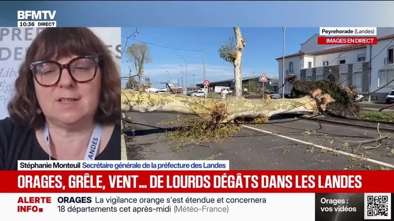 VIOLENTS ORAGES DANS LES LANDES: « 4.000 PERSONNES » ONT PU RETROUVER L’ÉLECTRICITÉ, ASSURE STÉPHANIE MONTEUIL, SECRÉTAIRE GÉNÉRALE DE LA PRÉFECTURE DES LANDES