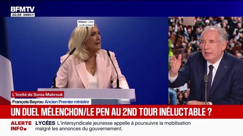 POUR FRANÇOIS BAYROU, ANCIEN PREMIER MINISTRE, SI MARINE LE PEN OU JEAN-LUC MÉLENCHON ARRIVENT AU POUVOIR, CE SERA DES RISQUES « D’UNE ÉGALE TOXICITÉ »