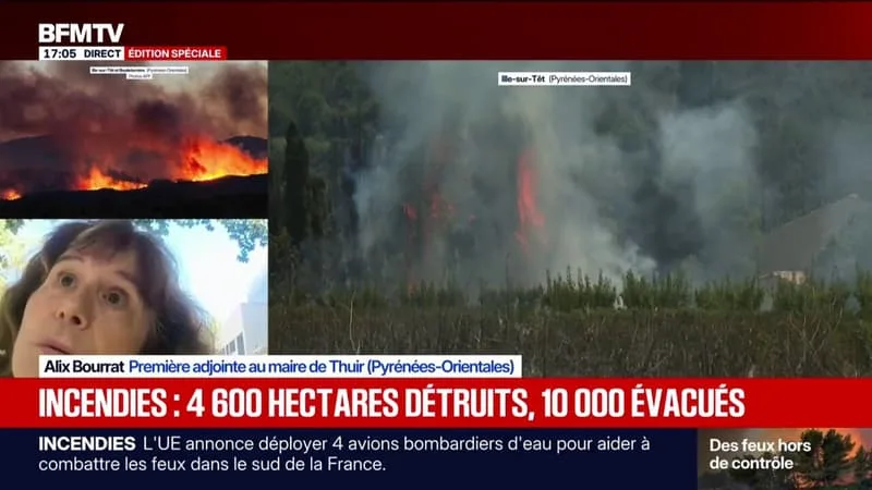 INCENDIES: LES SINISTRÉS PASSERONT UNE NUIT DE PLUS DANS LES SALLES MUNICIPALES, INDIQUE LA PREMIÈRE ADJOINTE AU MAIRE DE THUIR (PYRÉNÉES-ORIENTALES)
