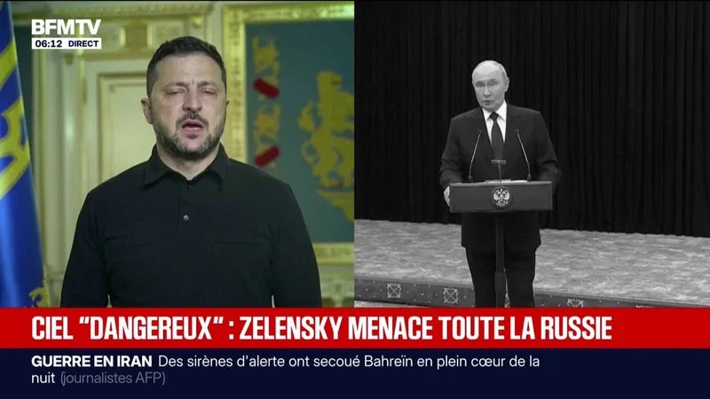GUERRE EN UKRAINE: VOLODYMYR ZELENSKY PRÉVIENT QUE LES DRONES UKRAINIENS VONT RENDRE « DANGEREUX » LE CIEL RUSSE, DU « TERRORISME » SELON VLADIMIR POUTINE