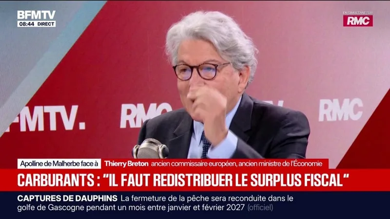 PRIX DU CARBURANT: « IL FAUT FAIRE EN SORTE QUE L’ÉTAT NE GAGNE PAS UN SOU SUR CES AUGMENTATIONS, DÉCLARE THIERRY BRETON, ANCIEN MINISTRE DE L’ÉCONOMIE