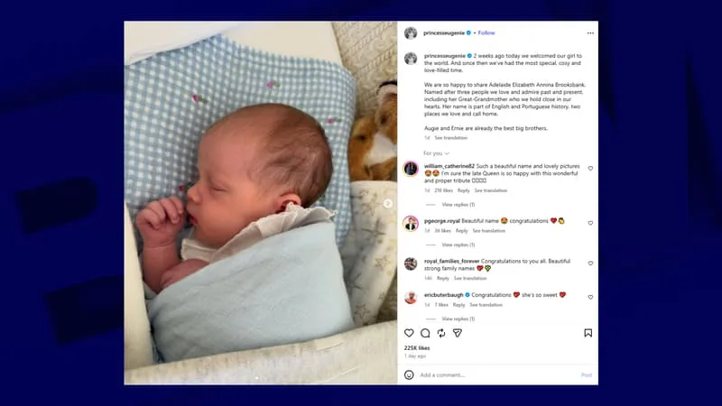 LA PRINCESSE EUGENIE D’YORK RÉVÈLE LES PRÉNOMS DE SA FILLE NÉE AU DÉBUT DU MOIS