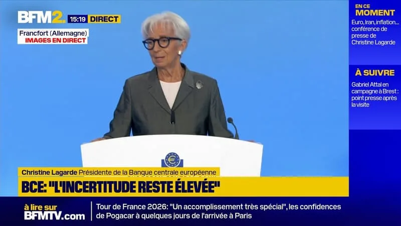 LE RISQUE D’UNE « INFLATION PLUS ÉLEVÉE QUE PRÉVUE »: LA CHEFFE DE LA BCE ALERTE SUR LES CONSÉQUENCES D’UN PROLONGEMENT DE LA GUERRE AU MOYEN-ORIENT