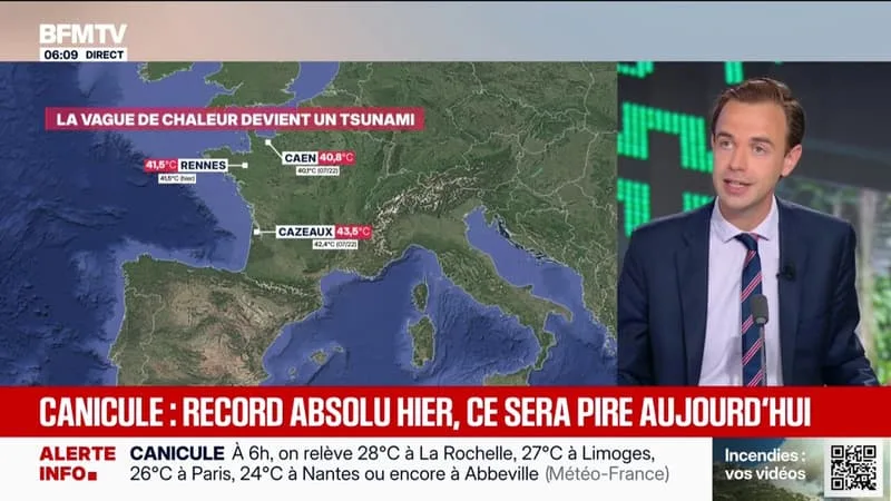 CANICULE: DES RECORDS ABSOLUS ONT ÉTÉ BATTUS CE MARDI EN FRANCE, ET CE DEVRAIT ÊTRE PIRE CE MERCREDI