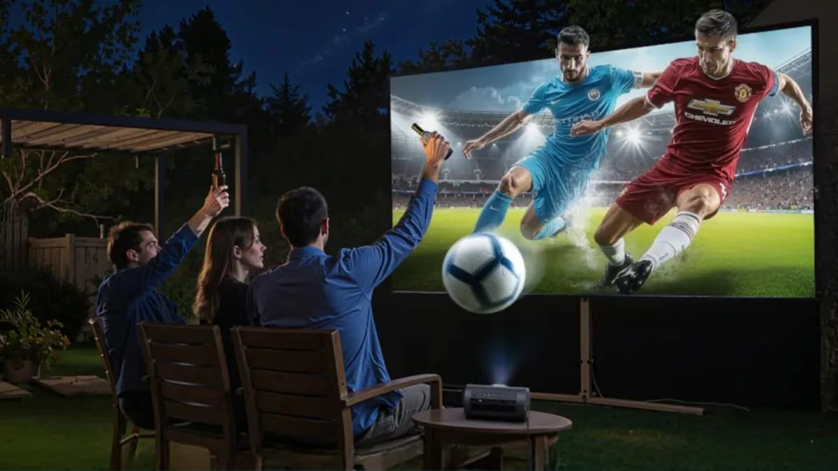 CE VIDÉOPROJECTEUR DE 200 POUCES EN FULL HD SE TROUVE DANS UN PACK CHEZ DARTY AVEC DES ACCESSOIRES OFFERTS, DONT UN TRÉPIED