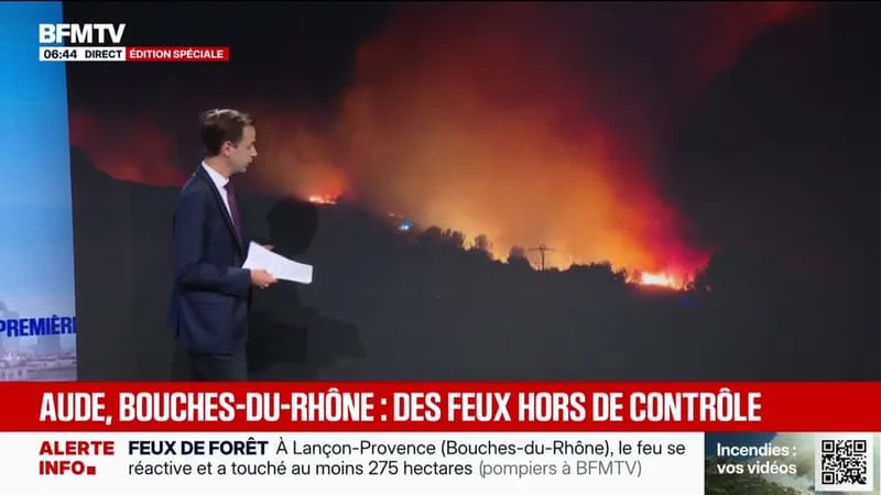INCENDIES DANS LES BOUCHES-DU-RHÔNE: LES DERNIÈRES IMAGES DE LA NUIT