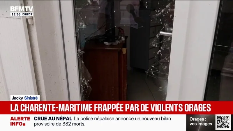 « TOUT LE DOUBLE VITRAGE A PÉTÉ »: LA CHARENTE-MARITIME FRAPPÉE PAR DE VIOLENTS ORAGES