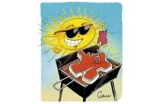 LE DESSIN DE CHAUNU : LA FRANCE GRILLE SOUS LE SOLEIL