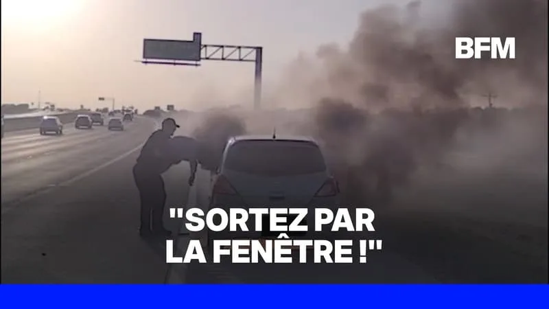 TEXAS: UN POLICIER SAUVE LA VIE D’UN CONDUCTEUR PIÉGÉ DANS SA VOITURE EN FLAMMES