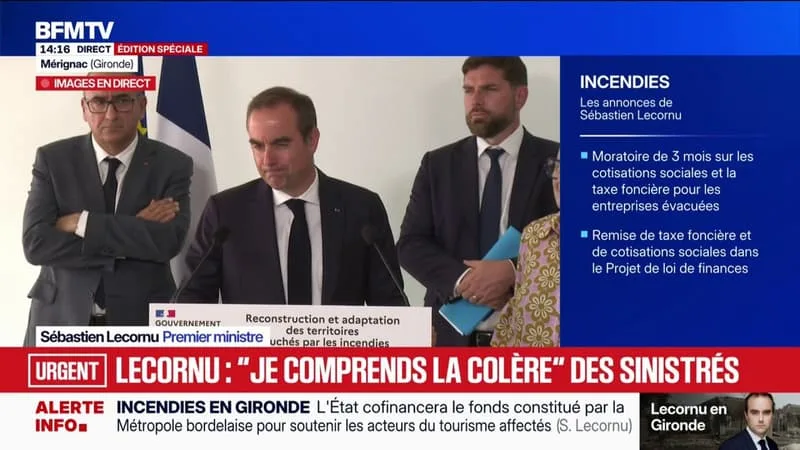 INCENDIES: « C’EST SUR LES RÉSULTATS QU’IL FAUT ÊTRE JUGÉ », DÉCLARE LE PREMIER MINISTRE SÉBASTIEN LECORNU APRÈS AVOIR ÉTÉ HUÉ PAR LES HABITANTS DU PORGE