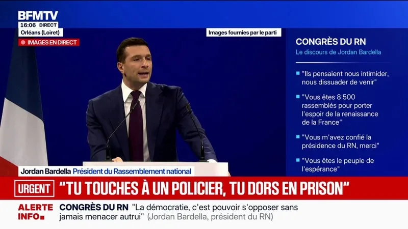 SI LE RASSEMBLEMENT NATIONAL ACCÈDE AU POUVOIR, « LA MAJORITÉ PÉNALE SERA ABAISSÉE À 16 ANS », DÉCLARE JORDAN BARDELLA, PRÉSIDENT DU RN
