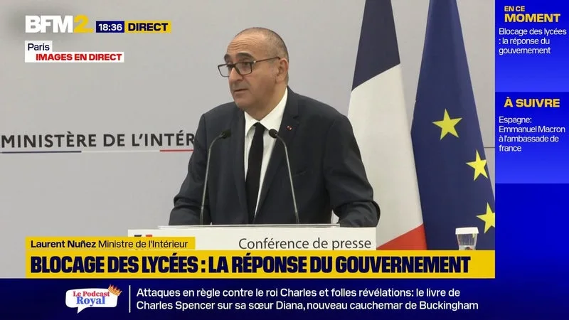 BLOCAGE DES LYCÉES: « CHAQUE FOIS QUE DES ÉLUS TIENDRONT DES PROPOS QUI SONT DES INCITATIONS À LA VIOLENCE, IL Y AURA DES POURSUITES PÉNALES », DÉCLARE LAURENT NUÑEZ, MINISTRE DE L’INTÉRIEUR