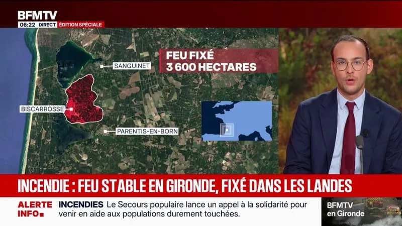 INCENDIE DANS LES LANDES: LE FEU EST TOUJOURS FIXÉ, 15.000 PERSONNES ONT REGAGNÉ LEUR LOGEMENT