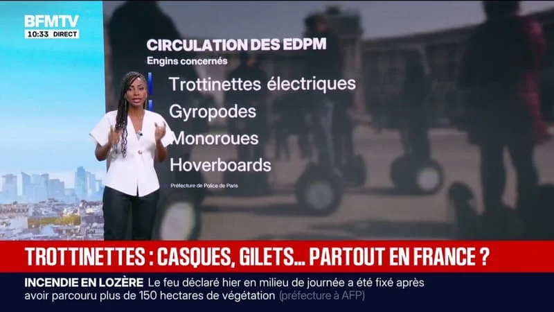 LE CASQUE ET LE GILET FLUO RENDUS OBLIGATOIRES POUR LES UTILISATEURS DE TROTTINETTES ÉLECTRIQUES À PARIS