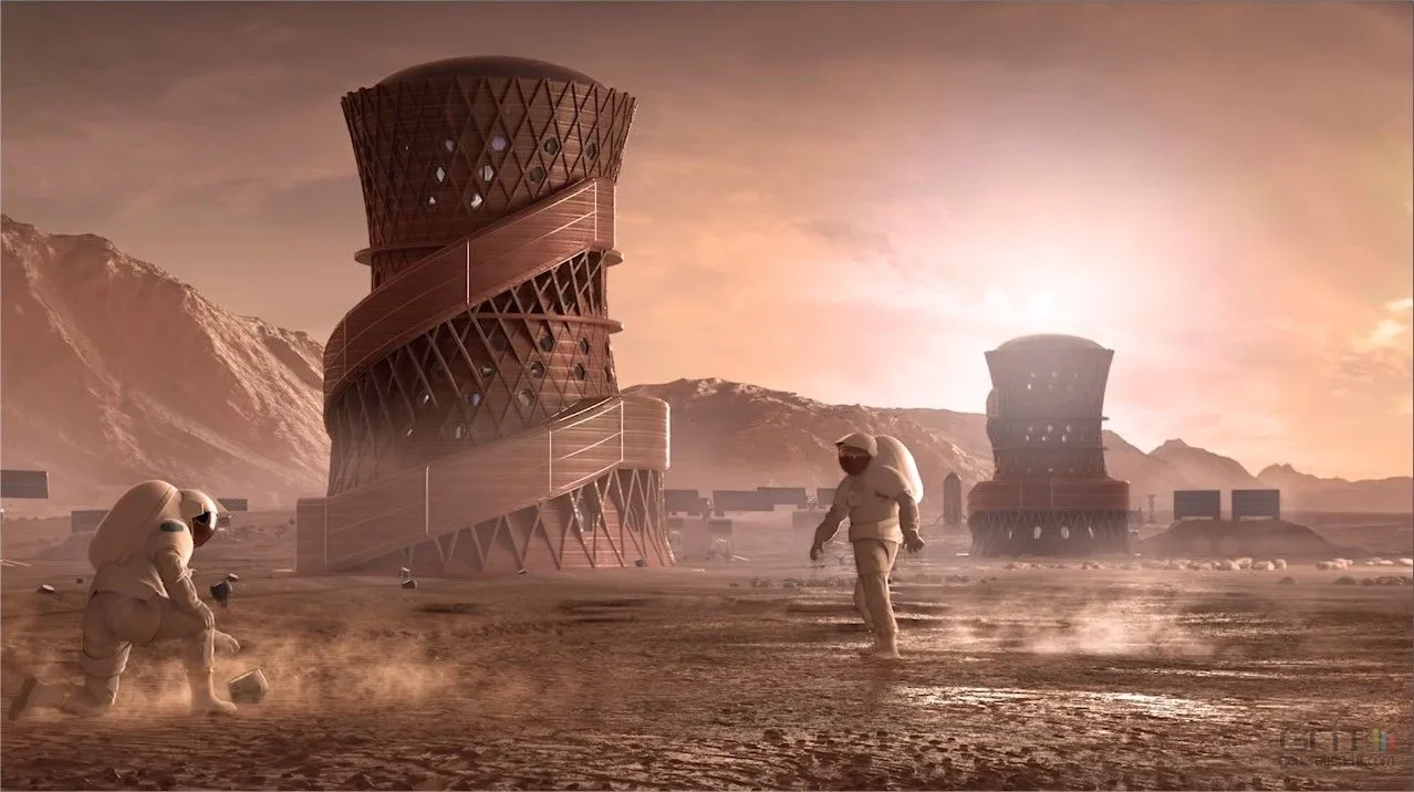 DES MAISONS SUR MARS CONSTRUITES AVEC DE LA GÉLATINE ET DE LA LEVURE