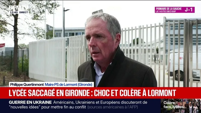 LYCÉE SACCAGÉ EN GIRONDE: « BEAUCOUP DE RÉVOLTE ET D’AMERTUME », POUR LE MAIRE DE LA COMMUNE