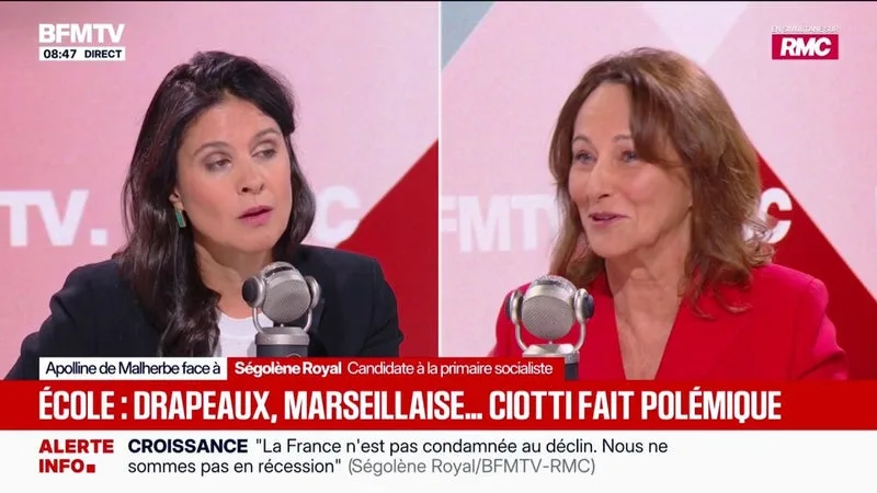 RENTRÉE SCOLAIRE: SÉGOLÈNE ROYAL ESTIME QUE LA POLÉMIQUE AUTOUR DE LA LEVÉE DE DRAPEAU À L’ÉCOLE EST “UNE DIVERSION”