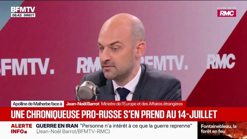 « C’EST LA PROPAGANDE DU KREMLIN », RÉAGIT JEAN-NOËL BARROT, MINISTRE DES AFFAIRES ÉTRANGÈRES, AUX PROPOS DE LA CHRONIQUEUSE RUSSE XENIA FEDOROVA AU SUJET DE LA GUERRE EN UKRAINE