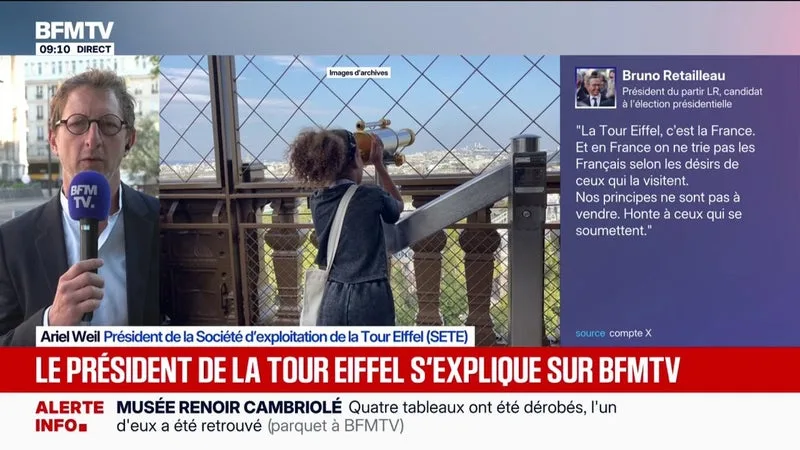 ÉVICTION DU PERSONNEL FÉMININ DE LA TOUR EIFFEL: « C’EST ÉVIDEMMENT INACCEPTABLE », AFFIRME ARIEL WEIL, PRÉSIDENT DE LA SOCIÉTÉ D’EXPLOITATION DU MONUMENT