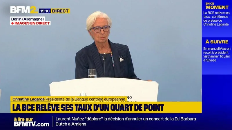 LA BCE RELÈVE SES TAUX: « LES PERSPECTIVES RESTENT TRÈS INCERTAINES », DÉCLARE SA PRÉSIDENTE CHRISTINE LAGARDE #BFM2