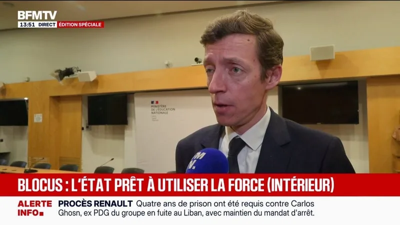 BLOCUS DES LYCÉES: ÉDOUARD GEFFRAY DÉNONCE DES « INSTRUMENTALISATIONS VIOLENTES DES JEUNES PAR DES GROUPUSCULES EXTÉRIEURS »