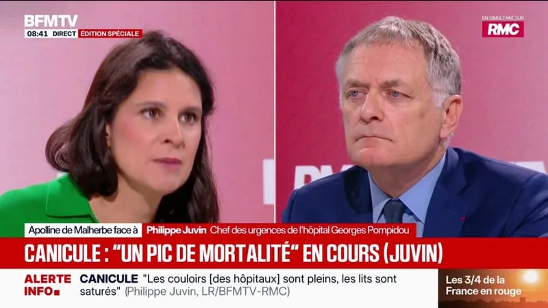 CANICULE: PHILIPPE JUVIN, CHEF DES URGENCES DE L’HÔPITAL GEORGES POMPIDOU ET DÉPUTÉ LR, ESTIME QUE « LA CLIMATISATION » PEUT « SAUVER DES VIES »