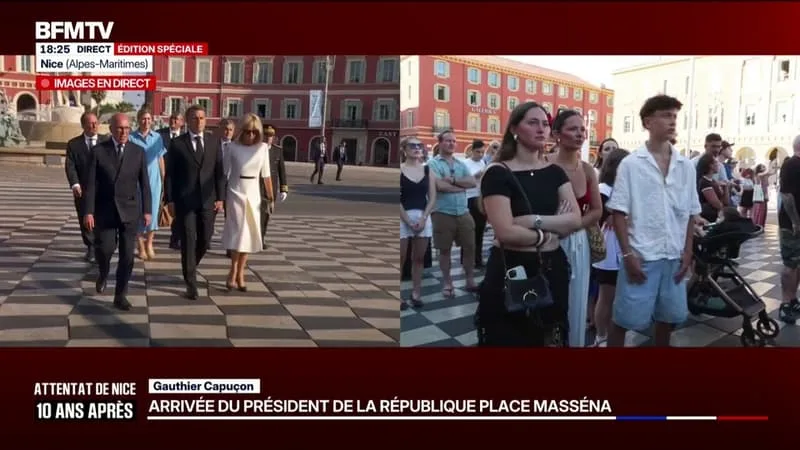EMMANUEL MACRON EST ARRIVÉ À L’HOMMAGE AUX VICTIMES DE L’ATTENTAT DU 14-JUILLET À NICE