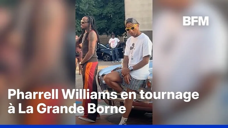 PHARRELL WILLIAMS DÉBARQUE À GRIGNY DANS L’ESSONNE POUR LE TOURNAGE D’UN CLIP