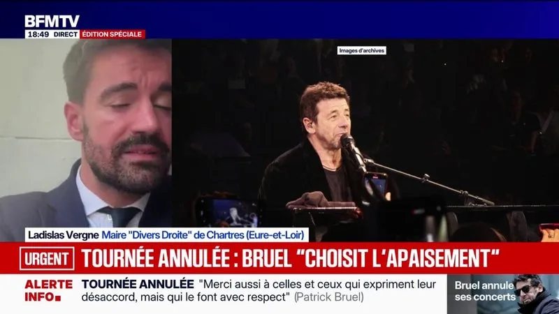 TOURNÉE DE PATRICK BRUEL ANNULÉE: « IL A PRIS SES RESPONSABILITÉS ET ON S’EN FÉLICITE », ASSURE LE MAIRE DE CHARTRES, QUI AVAIT REFUSÉ LA VENUE DU CHANTEUR DANS SA VILLE