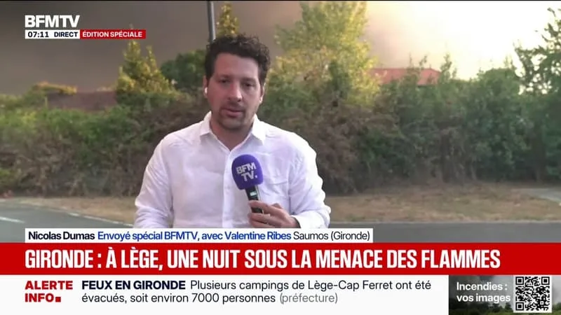 GIRONDE: À LÈGE, UNE NUIT SOUS LA MENACE DES FLAMMES